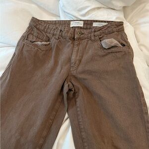 Chocolate brown low rise baggy jeans from cotton on